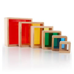 Rainbow Pyramid blocuri de stivuit, Guidecraft - Publisol.ro