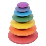 Rainbow Wooden Buttons, discuri din lemn, TickiT - Publisol.ro