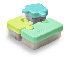 Recipient hrana bebe model puzzle, albastru&verde, Melii - Publisol.ro