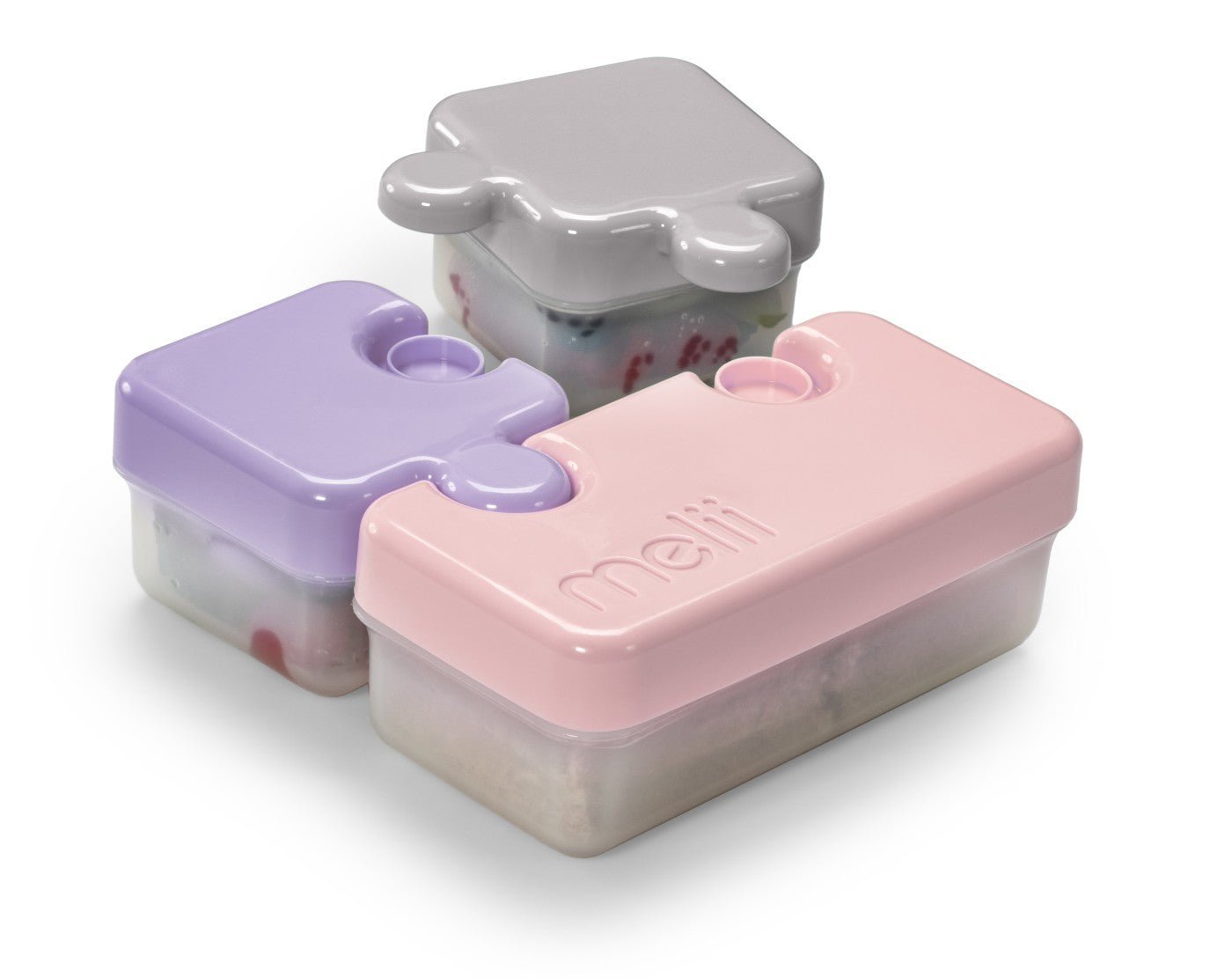 Recipient hrana bebe model puzzle, gri&mov, Melii - Publisol.ro