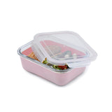 Recipient sticla 740ml cu husa antiderapanta silicon melii roz, Melii - Publisol.ro