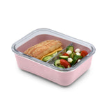 Recipient sticla 740ml cu husa antiderapanta silicon melii roz, Melii - Publisol.ro