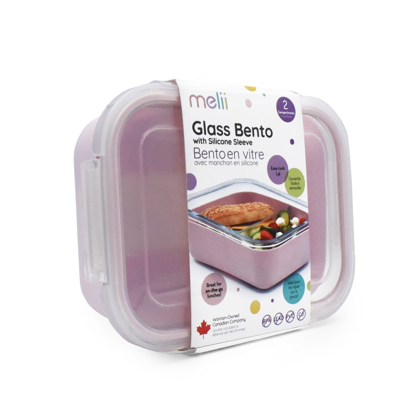 Recipient sticla 740ml cu husa antiderapanta silicon melii roz, Melii - Publisol.ro