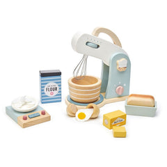 Robot de bucatarie, din lemn premium Mini Chef Home baking - 27 piese, cantar si accesorii - Tender Leaf Toys - Publisol.ro