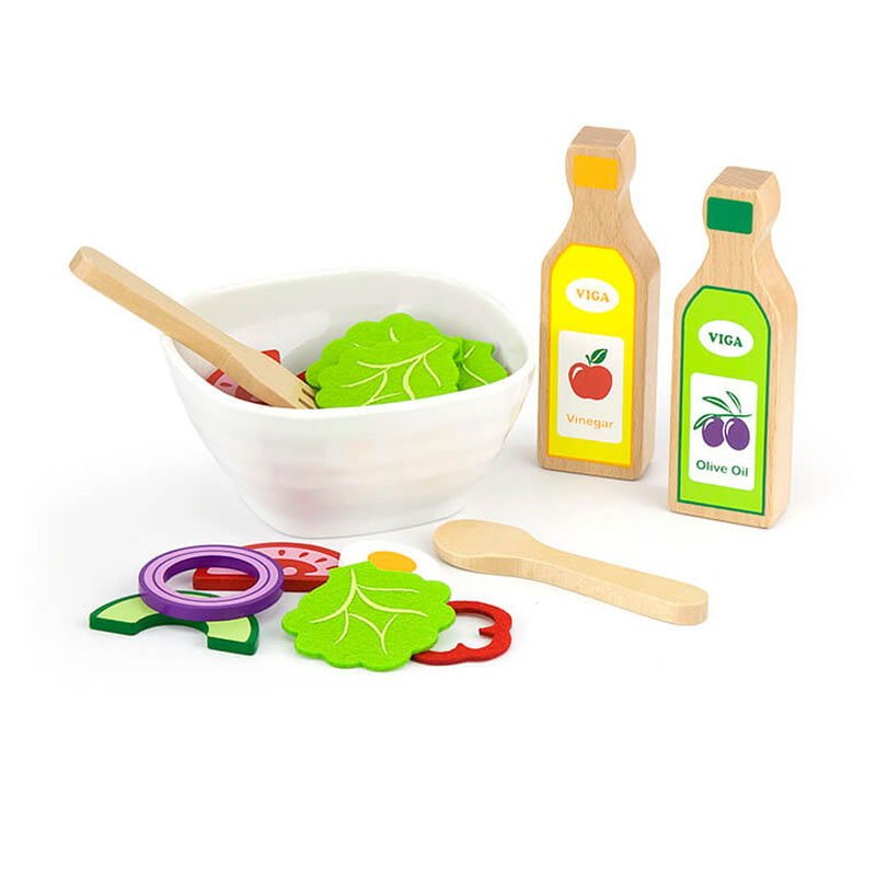 Salata cu 36 piese set jucarie din lemn, Viga Toys - Publisol.ro