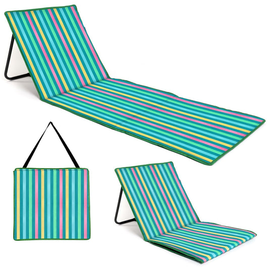 Saltea de plaja cu buzunar - dungi multicolore - boppi - Publisol.ro