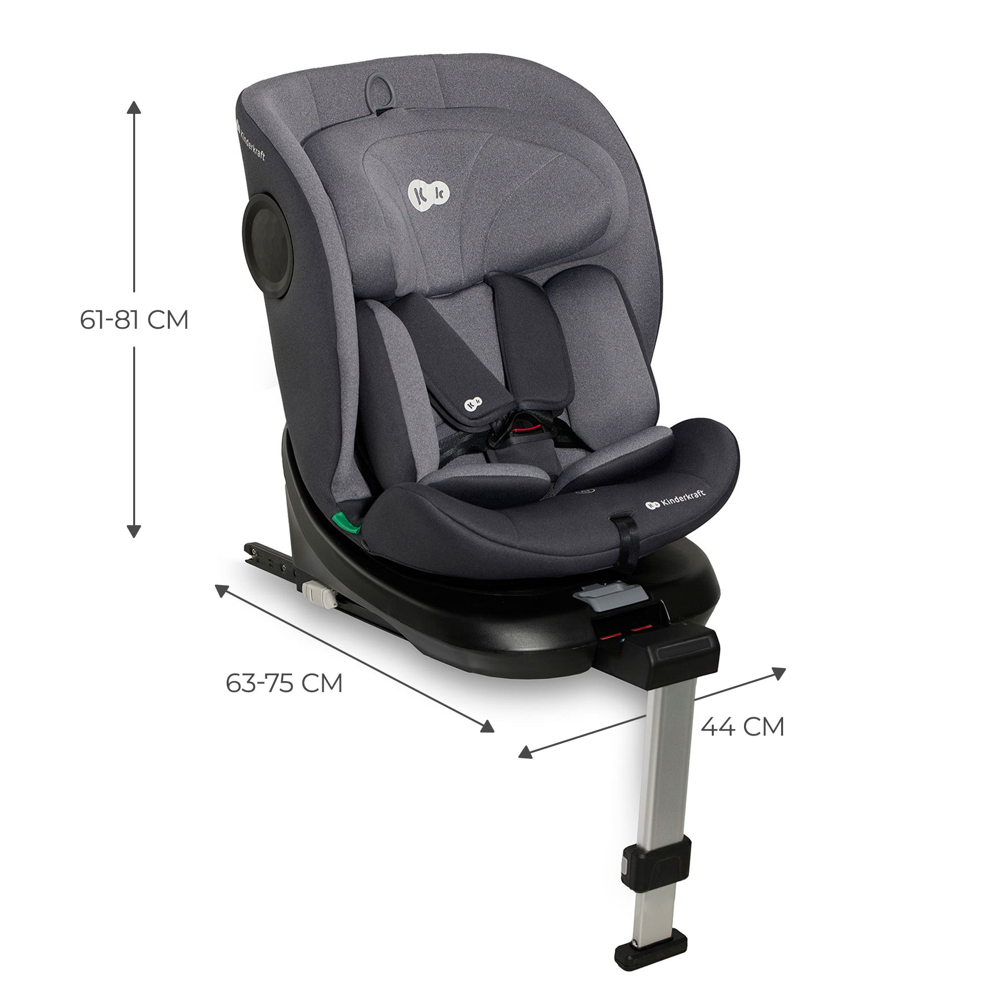 Scaun auto i - size, 40 - 150 cm i - 360, grey, Kinderkraft - Publisol.ro