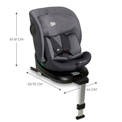 Scaun auto i - size, 40 - 150 cm i - 360, grey, Kinderkraft - Publisol.ro