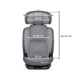 Scaun auto i - size, 76 - 150 cm oneto 3, isofix, cool grey - Publisol.ro