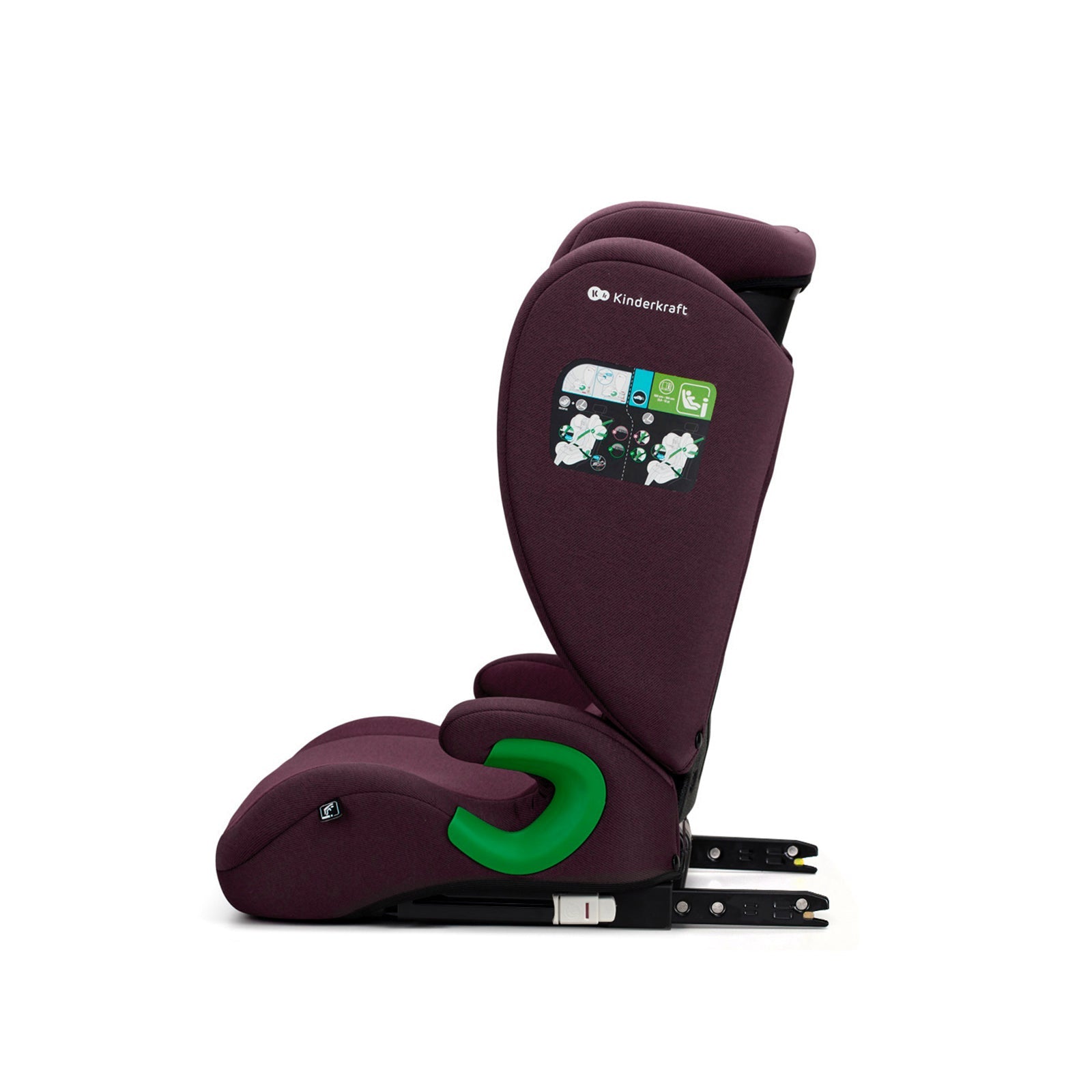 Scaun auto Kinderkraft junior fix2, i - size 100 - 150 cm, cherry red - Publisol.ro