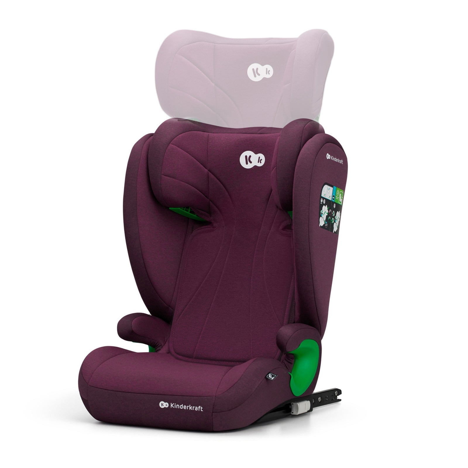 Scaun auto Kinderkraft junior fix2, i - size 100 - 150 cm, cherry red - Publisol.ro