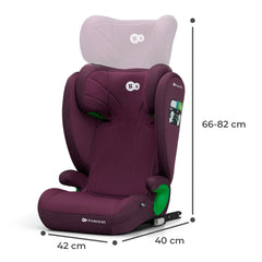 Scaun auto Kinderkraft junior fix2, i - size 100 - 150 cm, cherry red - Publisol.ro