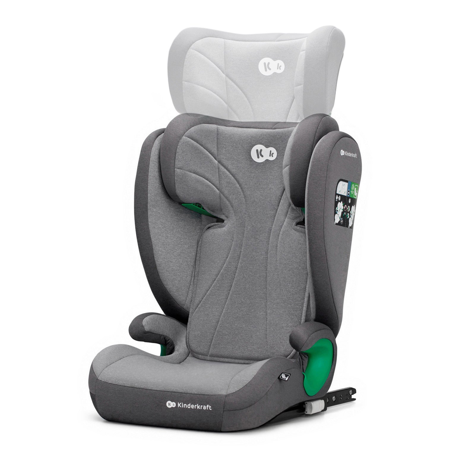 Scaun auto Kinderkraft junior fix2 i - size, 100 - 150 cm, rocket grey - Publisol.ro