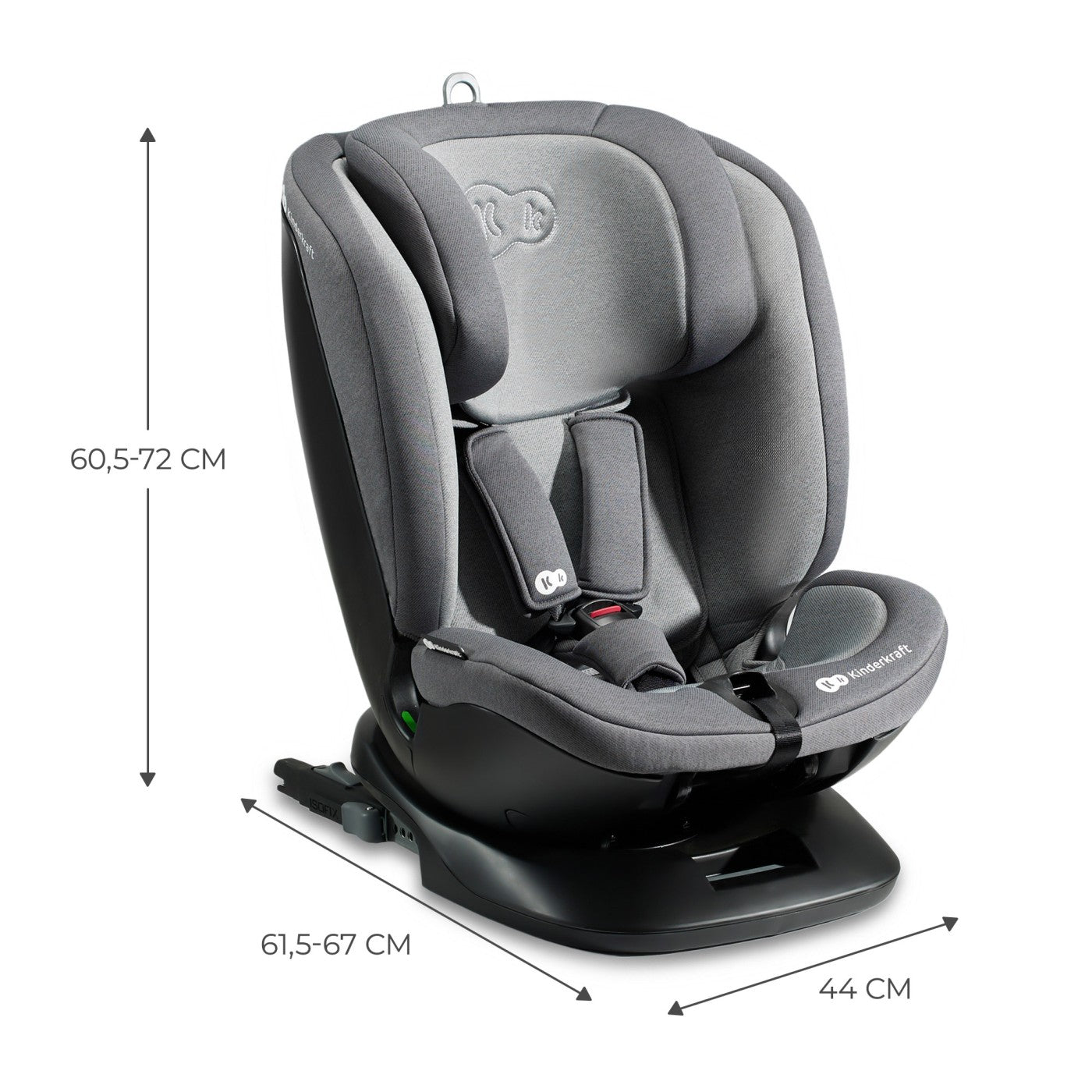 Scaun auto Kinderkraft xpedition 2 i - size 40 - 150 cm, grey - Publisol.ro
