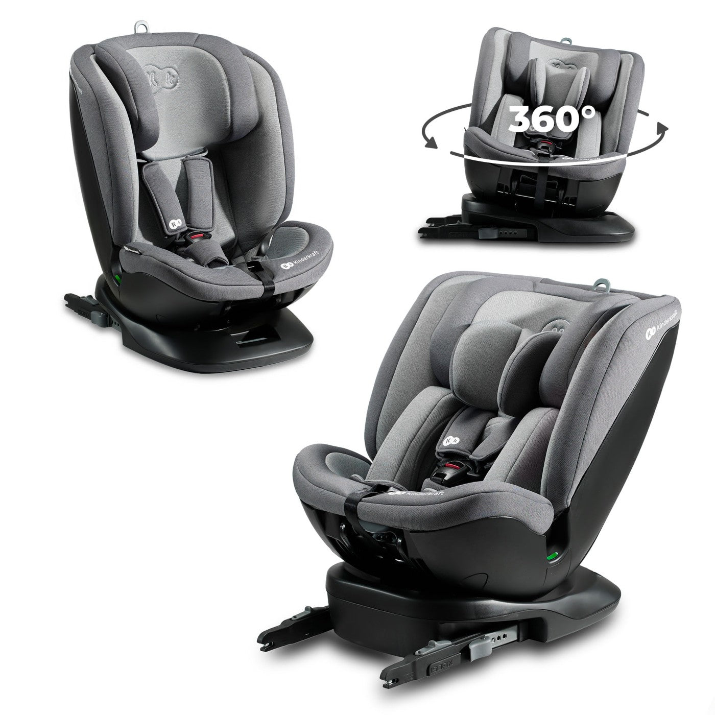 Scaun auto Kinderkraft xpedition 2 i - size 40 - 150 cm, grey - Publisol.ro