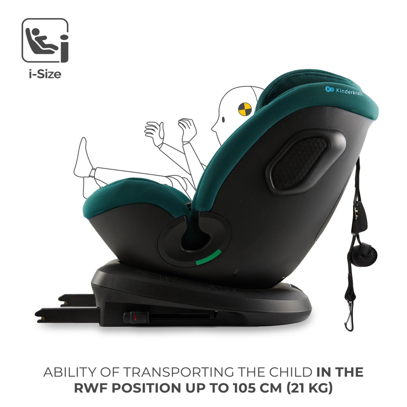 Scaun auto Kinderkraft xpedition 3 i - size 40 - 150 cm, green - Publisol.ro