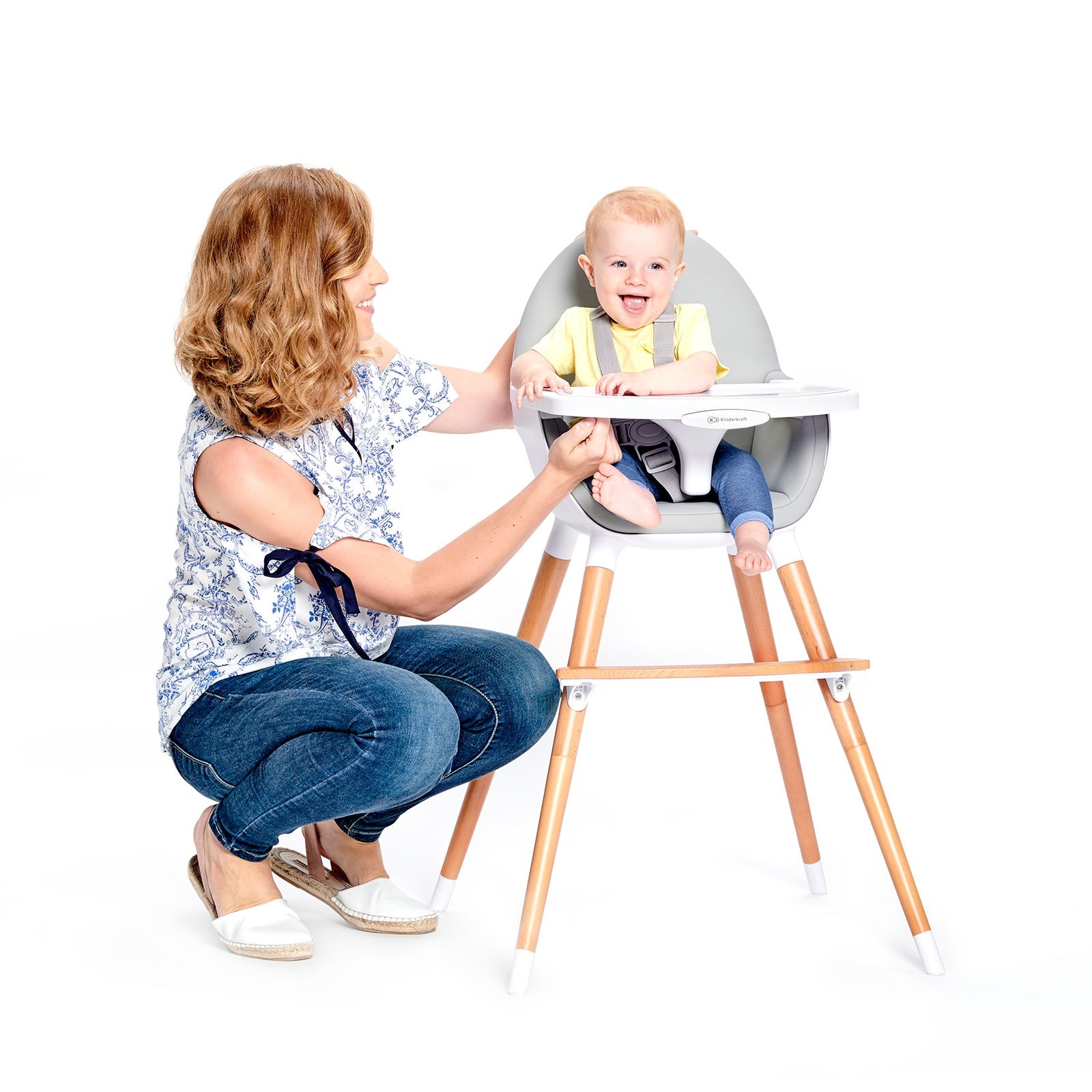 Scaun de masa Kinderkraft fini, 2 in 1, grey - Publisol.ro