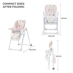 Scaun de masa Kinderkraft yummy pliabil, pink - Publisol.ro