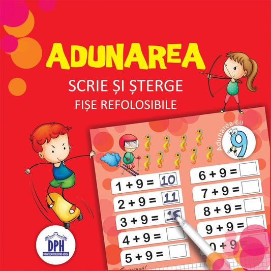 Scrie si sterge - Adunarea - fise refolosibile + carioca, de Didactica Publishing House - Publisol.ro