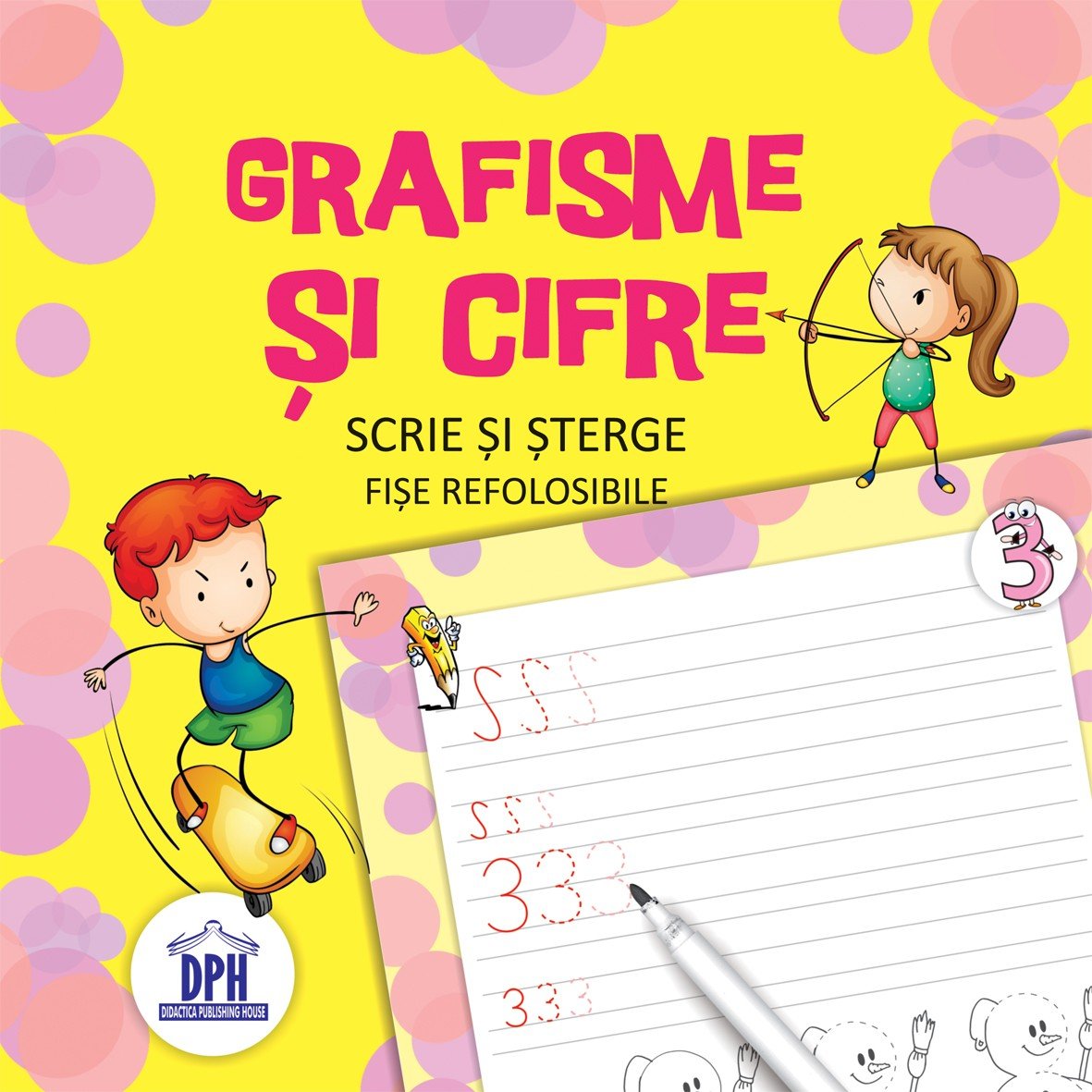 Scrie si sterge - Grafisme si cifre - fise refolosibile + carioca, de Didactica Publishing House - Publisol.ro