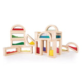 Sensory Rainbow Blocks, set complex cu 18 piese, Guidecraft - Publisol.ro