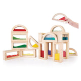 Sensory Rainbow Blocks, set complex cu 18 piese, Guidecraft - Publisol.ro