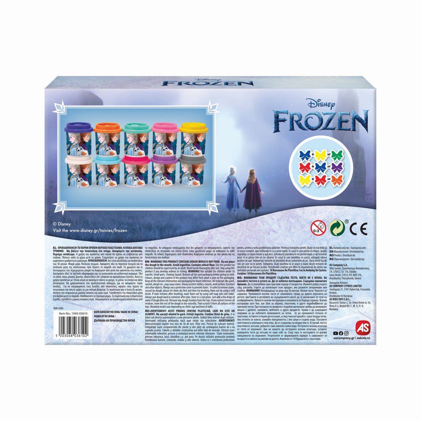 Set 10 borcanase de plastilina frozen in ambalaj de carton, AS - Publisol.ro