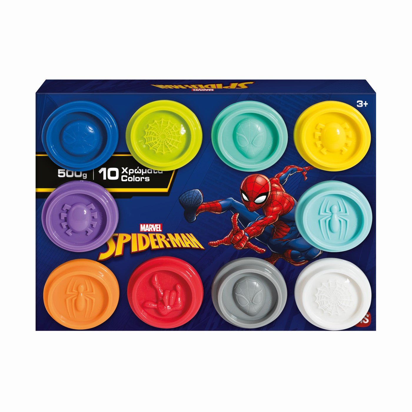 Set 10 borcanase de plastilina spiderman in ambalaj de carton, AS - Publisol.ro