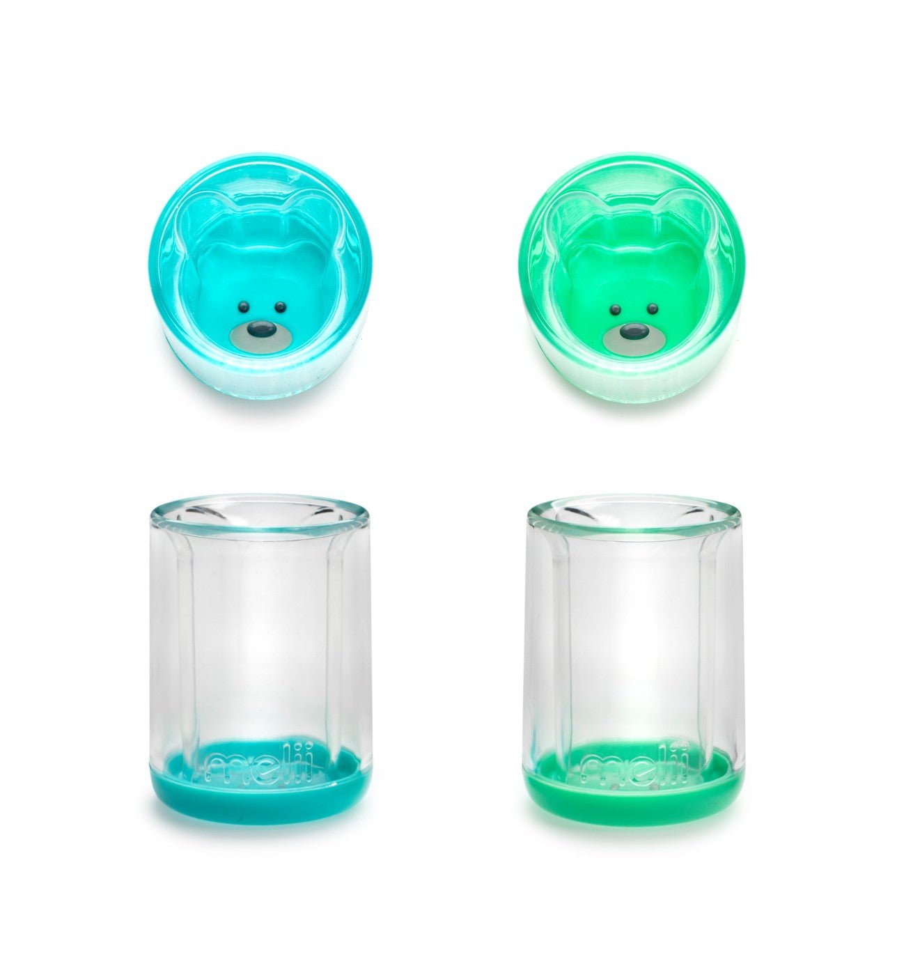 Set 2 pahare copii design interior urs, albastru&verde, Melii - Publisol.ro