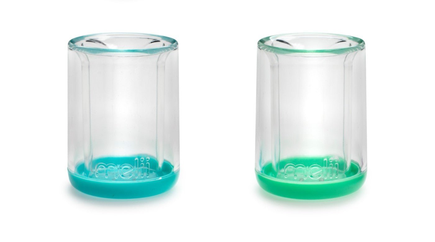 Set 2 pahare copii design interior urs, albastru&verde, Melii - Publisol.ro