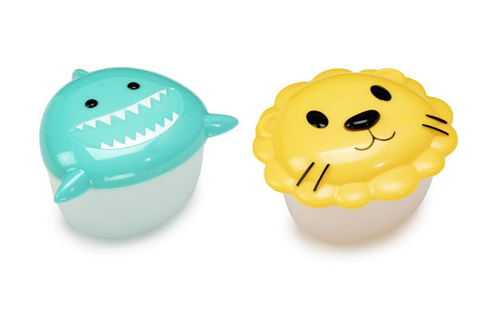 Set 2 recipiente hrana bebe, model shark&lion, Melii - Publisol.ro