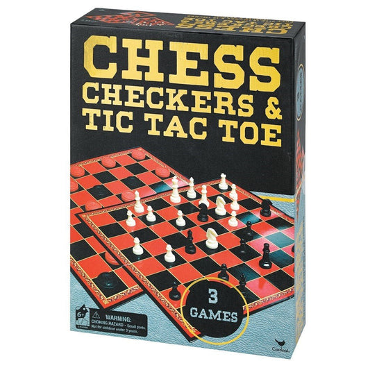 Set 3 jocuri in cutie sah dame si tic tac toe, Spin Master - Publisol.ro