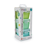Set 3 recipiente sticla 3 160ml cu husa antiderapanta silicon melii blue mint lime, Melii - Publisol.ro