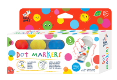 Set 5 carioci lavabile Dot Markers - culori clasice, Haku Yoka - Avenir - Publisol.ro