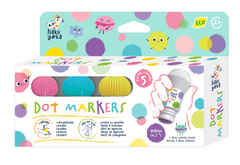Set 5 carioci lavabile Dot Markers - culori pastel, Haku Yoka - Avenir - Publisol.ro