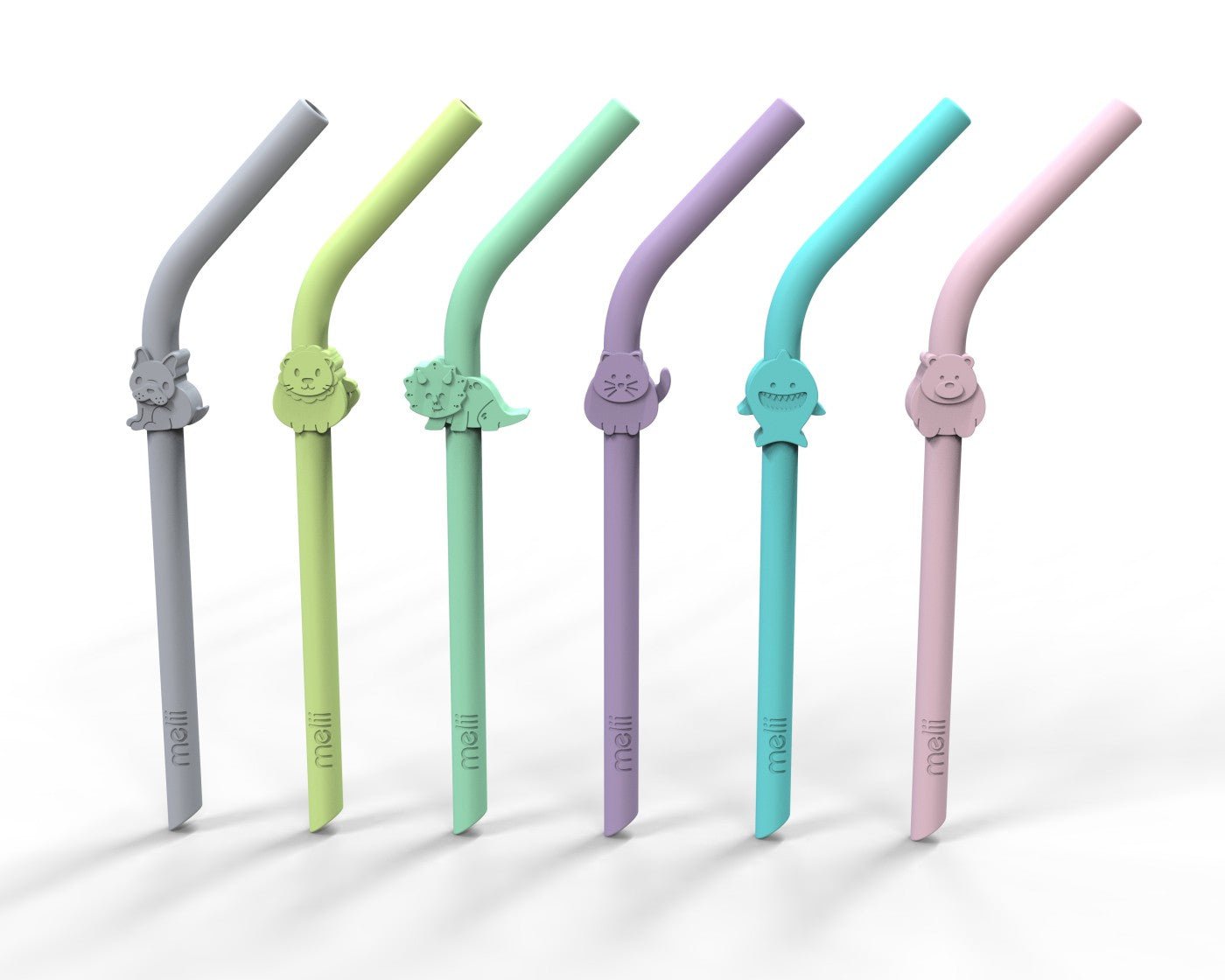 Set 6 buc paie silicon reutilizabile model animale Melii - Publisol.ro