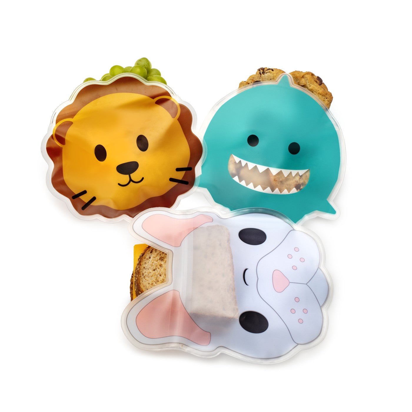 Set 6 buc pungi sandwich animal, reutilizabile, Melii - Publisol.ro