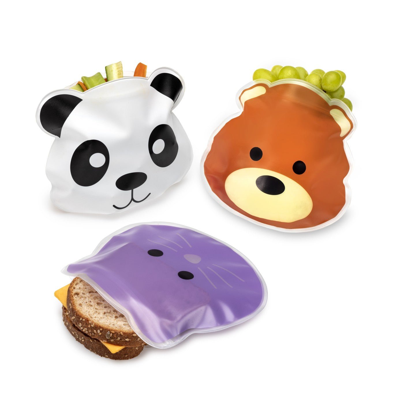 Set 6 buc pungi sandwich animal, reutilizabile, Melii - Publisol.ro