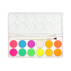 Set acuarele Chroma Blends Neon - 12 culori neon si pensula - Ooly - Publisol.ro