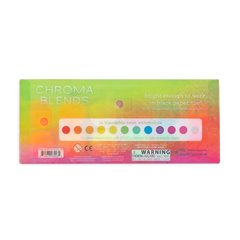Set acuarele Chroma Blends Neon - 12 culori neon si pensula - Ooly - Publisol.ro