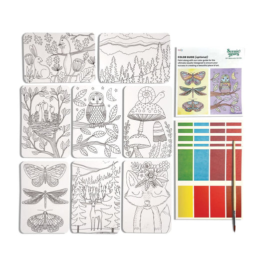 Set artistic cu acuarele DIY - Scenic Hues - Aventura in padure - Ooly