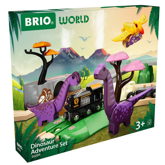 Set aventura dinozaurilor pentru trenulete, BRIO - Publisol.ro