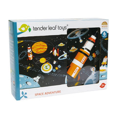 Set Aventura in Spatiu, din lemn - Space Adventure - 6 piese - Tender Leaf Toys - Publisol.ro