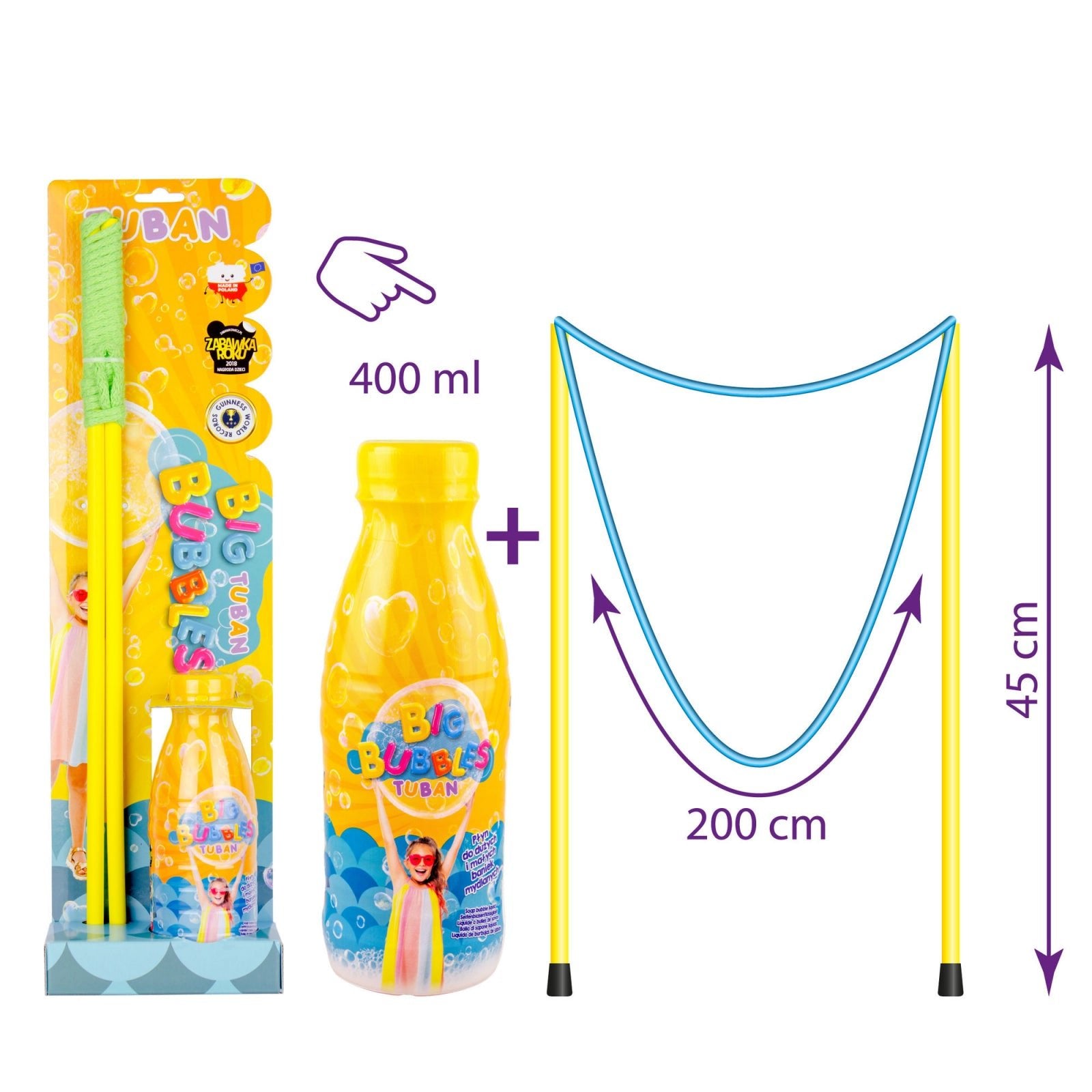 Set Baloane de Sapun - Bagheta + solutie 400 ml - Tuban - Publisol.ro