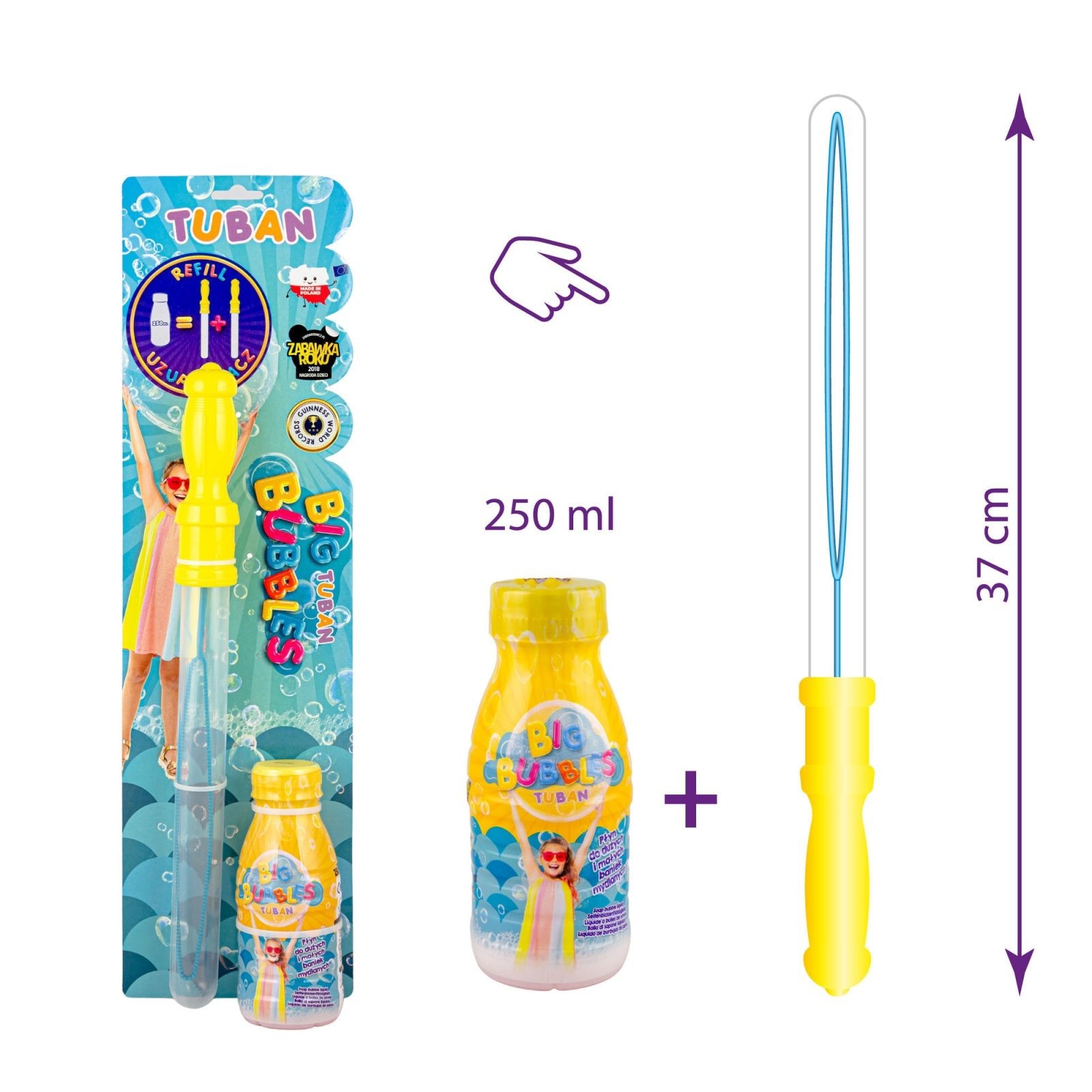 Set Baloane de sapun gigante - accesoriu sabie + solutie 250 ml - Tuban - Publisol.ro