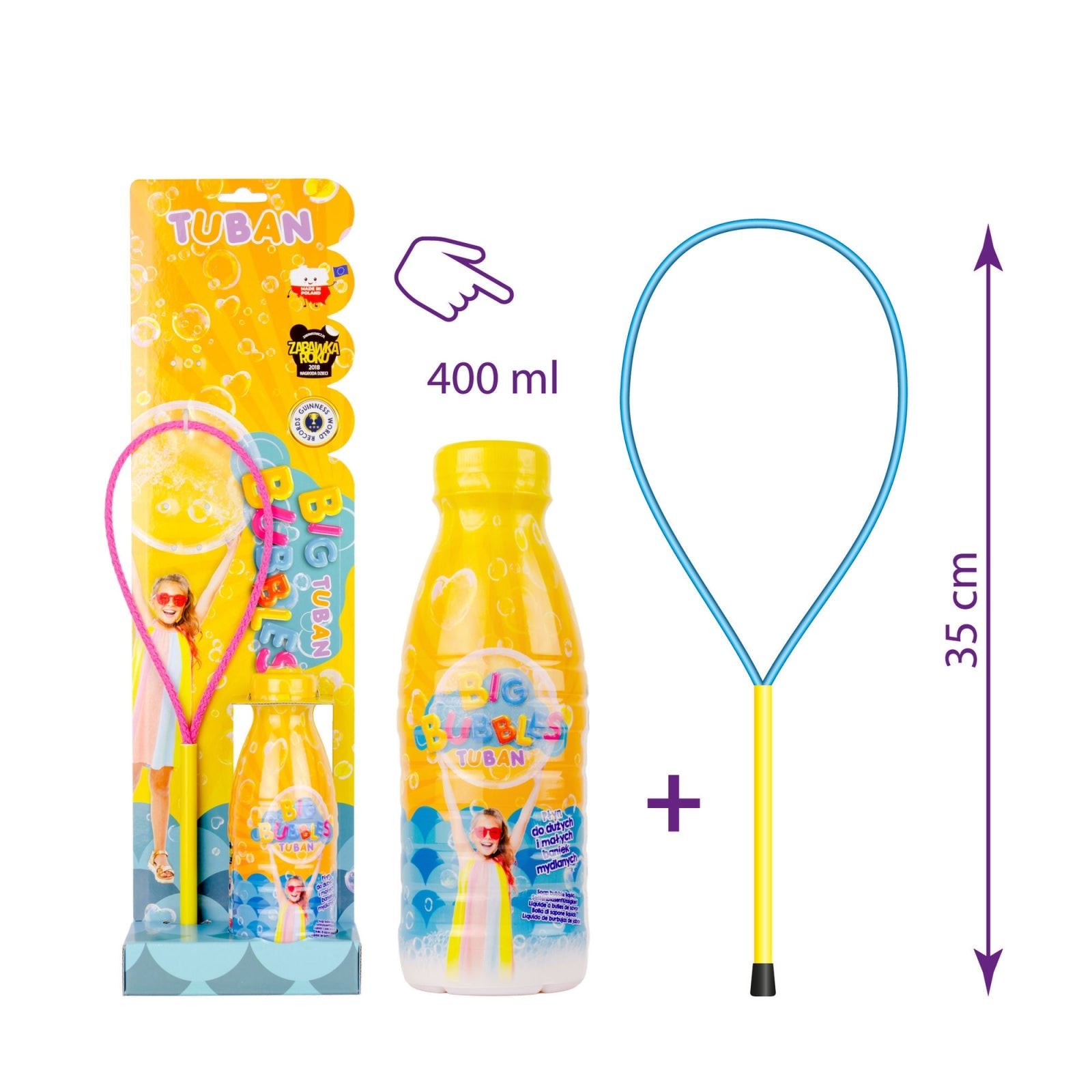Set Baloane de sapun gigante - Inel + solutie 400 ml - Tuban - Publisol.ro