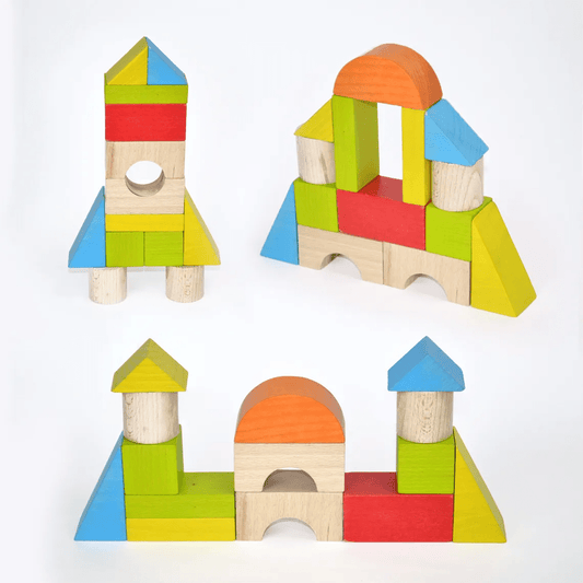Set blocuri de constructie din lemn - Universal 14 piese - Igroteco - Publisol.ro