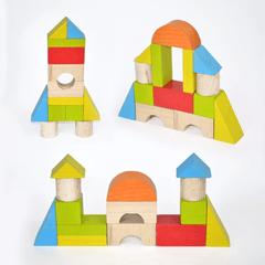 Set blocuri de constructie din lemn - Universal 14 piese - Igroteco - Publisol.ro