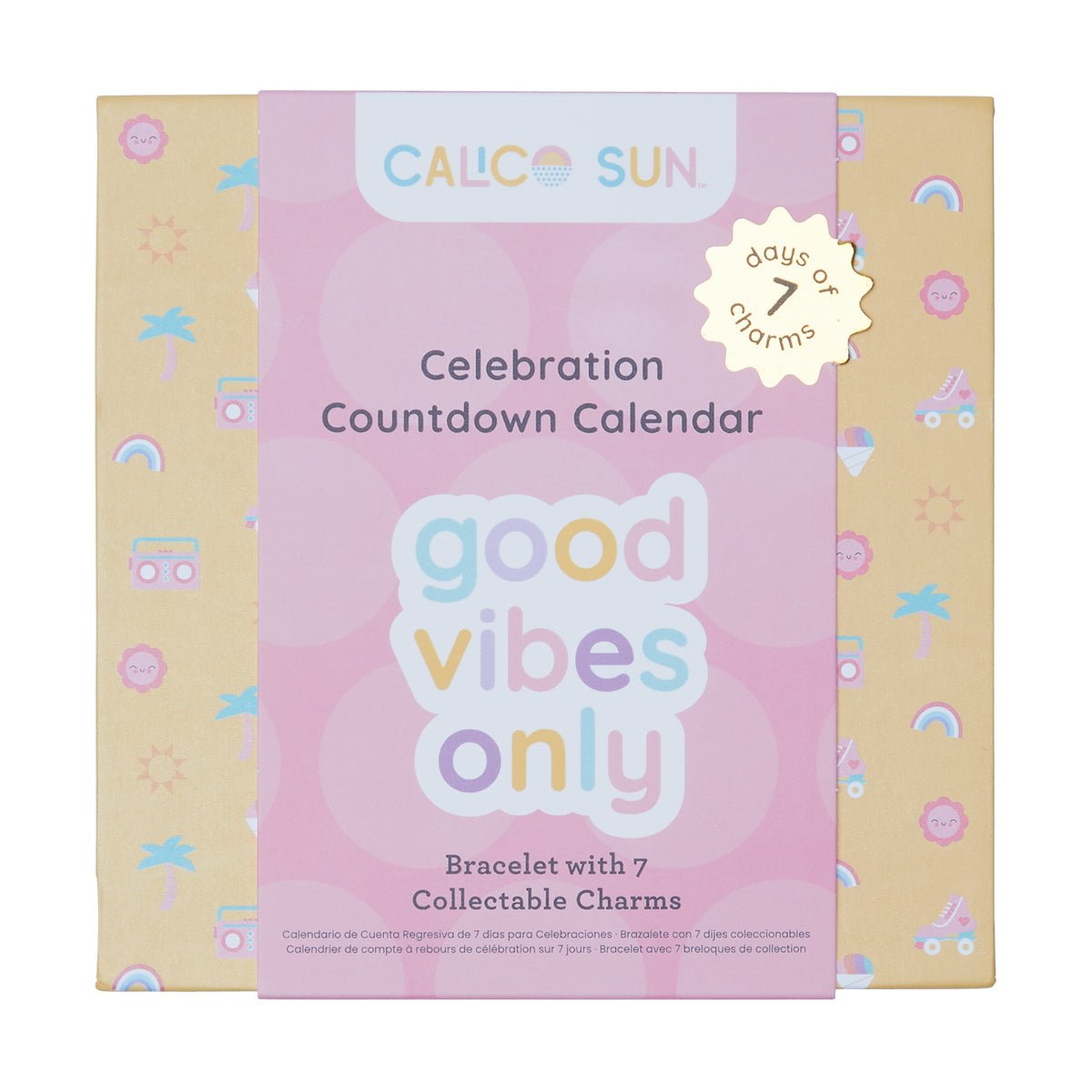 Set cadou bratara si charmuri - Calendar pentru sarbatorit evenimente - Good Vibes Only - Ooly - Publisol.ro