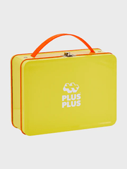 Set constructie Plus - Plus, 70 piese mari, portabil, in cutie metalica, culori standard - Plus Plus - Publisol.ro